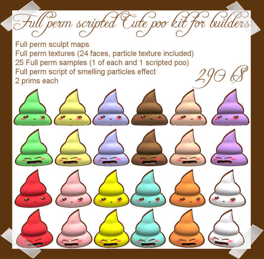 Full Perm Scripted Cute poo kit for builders