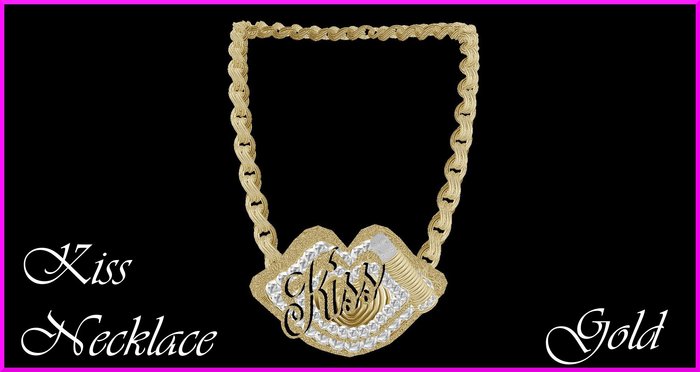 Kiss Necklace Gold