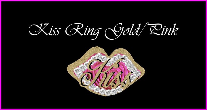 Kiss Ring Gold/Pink