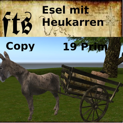 Esel mit heukarren