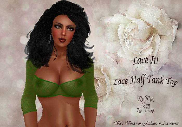 Lace It! Green Lace Half shirt  (boxed)