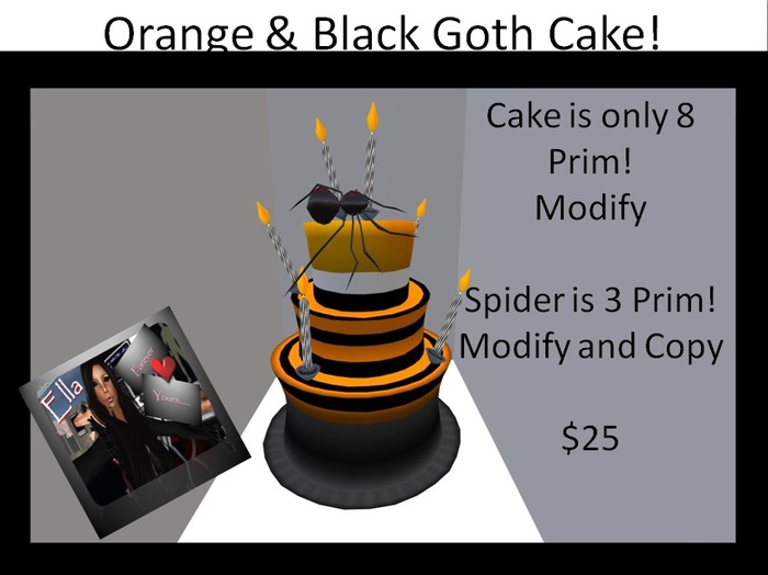 Black & Orange Goth Cake