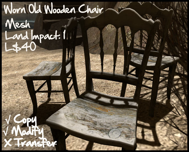 Worn Old Wooden Chair (2)