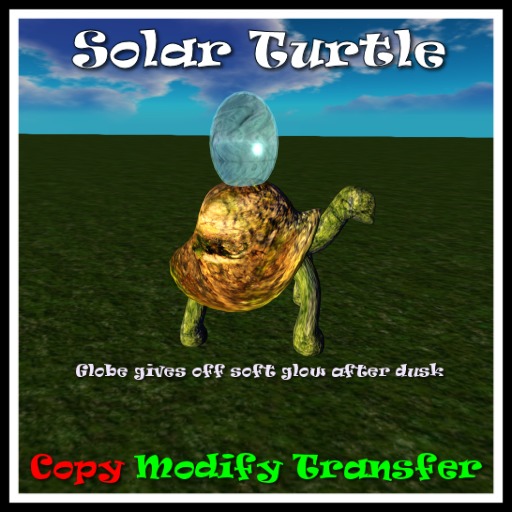 *TLD* Rainbow Solar Cement Turtle Statue