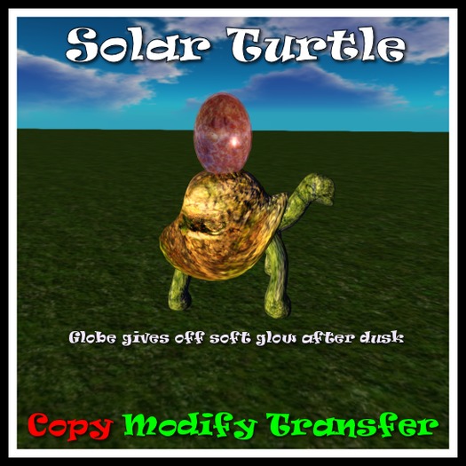 *TLD* Sherbert Solar Cement Turtle Statue