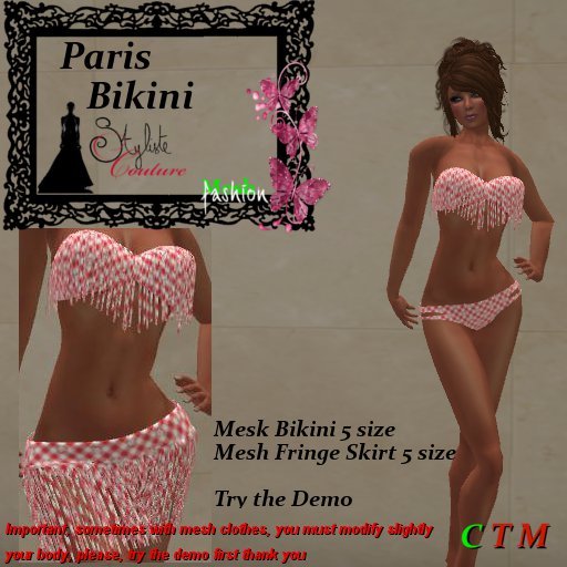 Paris Bikini Set Vichy Wht Red