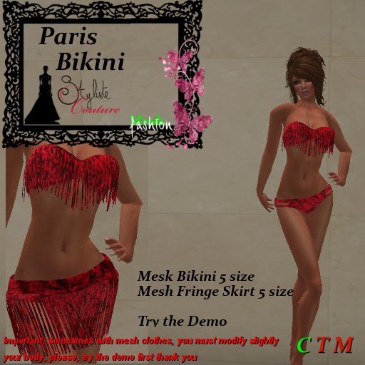 Paris Bikini Set red Skul