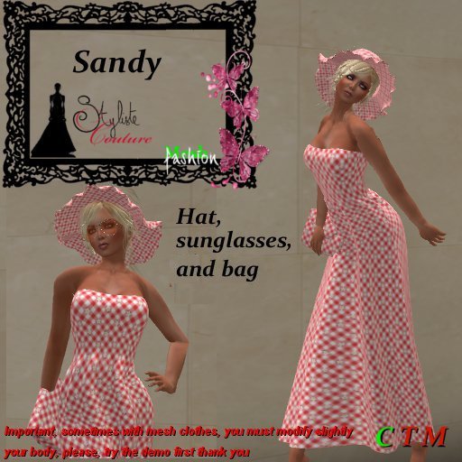 Sandy Vichy Rouge et White + Hat