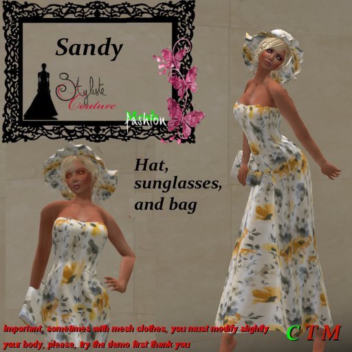 Sandy Yellow Grey Flower + Hat