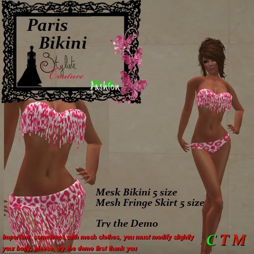 Paris Bikini Set Leo Pink