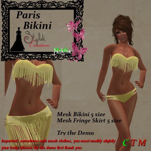 Paris Bikini Set Vinyl Yellow