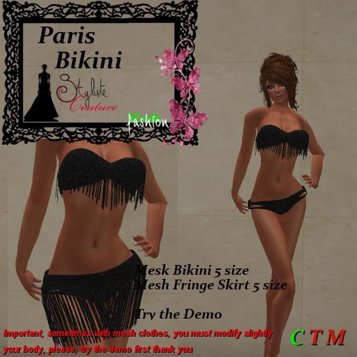 Paris Bikini Set Black Sequin