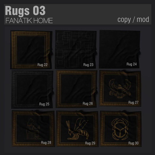 :FANATIK HOME: Rugs 3 - mesh carpet pack - 9 mesh rugs