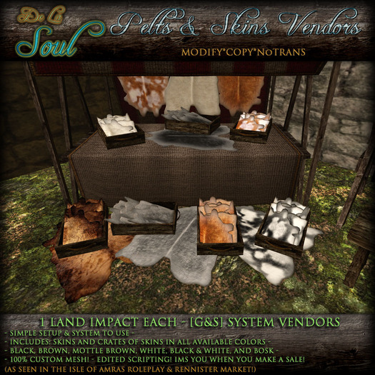 DLS~[G&S] Vendors - Pelts & Skins v1.3 (RETIRED)