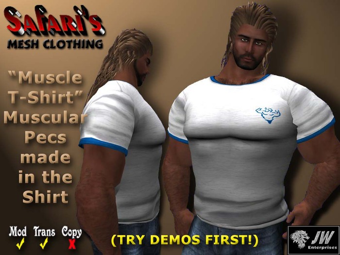 Safari's - Muscle T-Shirt (Gray/Blue)