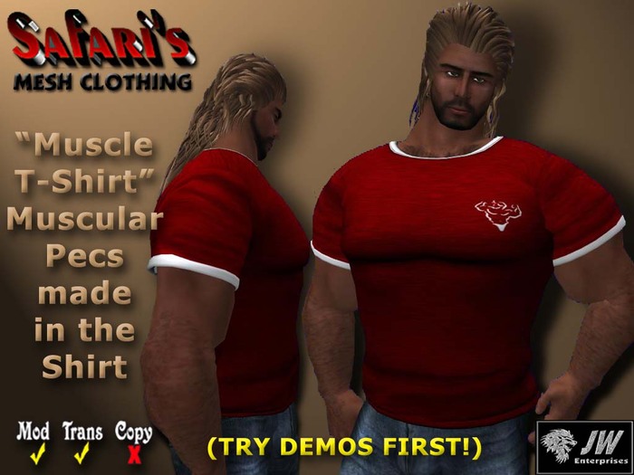 Safari's - Muscle T-Shirt (Red/White)