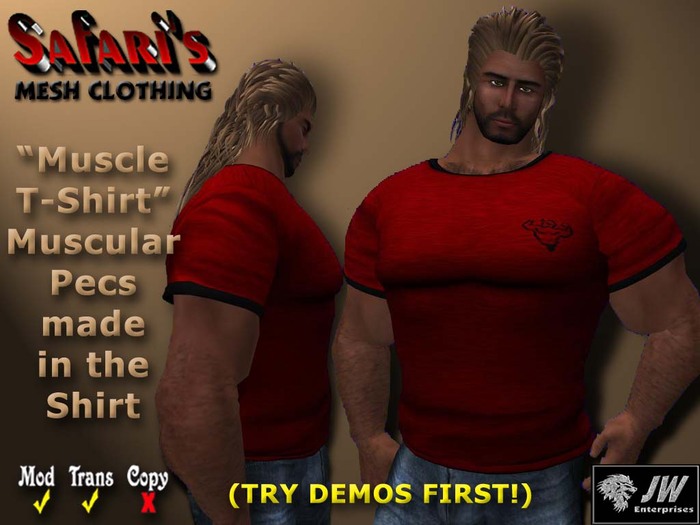 Safari's - Muscle T-Shirt (Red/Black)