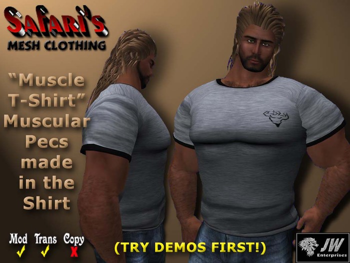 Safari's - Muscle T-Shirt (Dark Gray/Black)