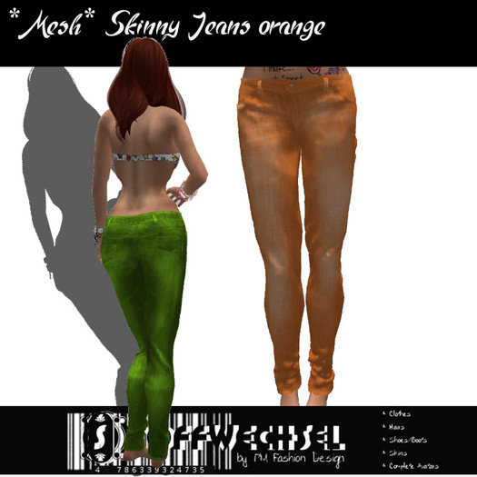 [Stoffwechsel] *Mesh Skinny jeans orange