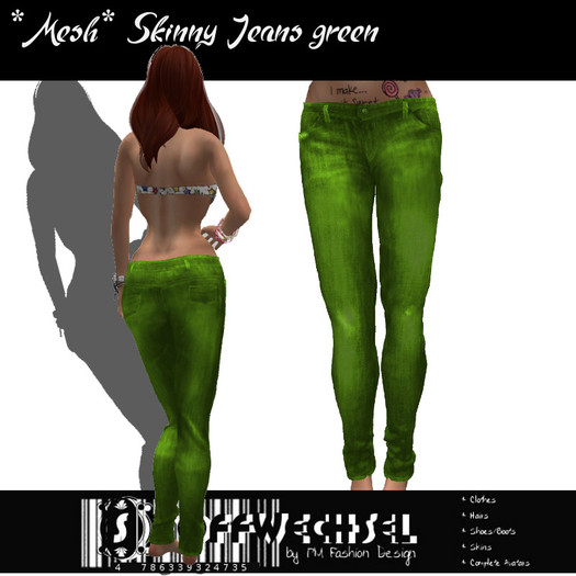 [Stoffwechsel] *Mesh Skinny jeans green