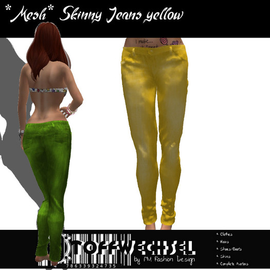 [Stoffwechsel] *Mesh Skinny jeans yellow