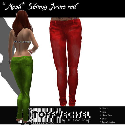 [Stoffwechsel] *Mesh Skinny jeans red