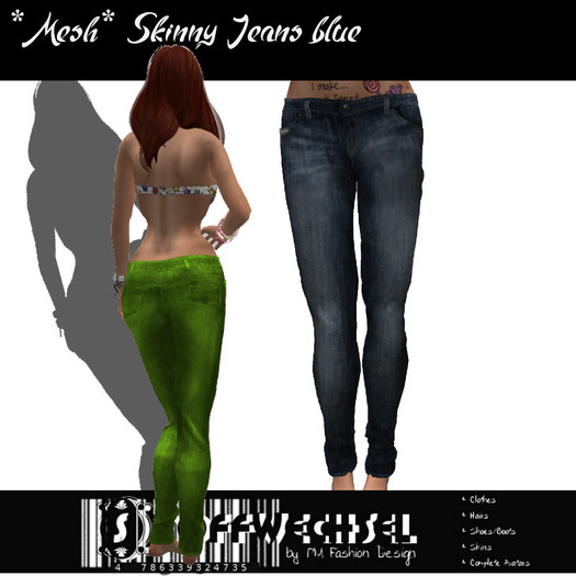 [Stoffwechsel] *Mesh Skinny jeans blue
