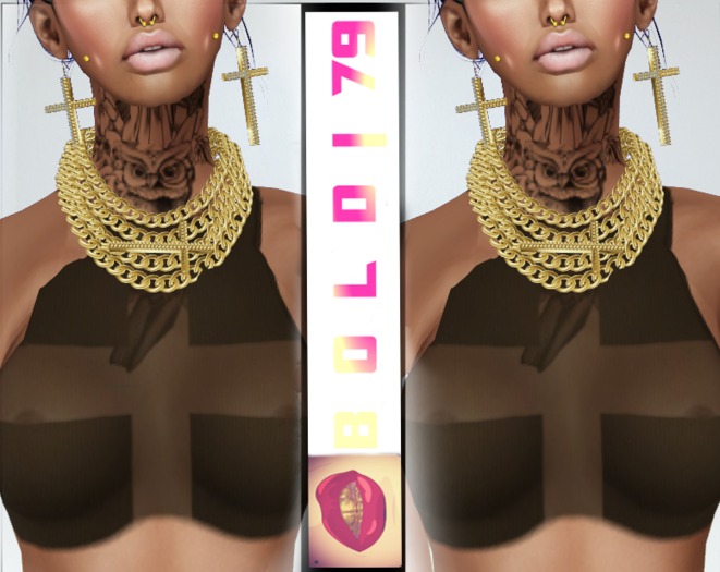 .:B79:. Brown SeeThrew Cross Top