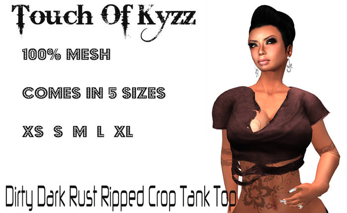 Dirty Dark Rust Ripped Crop Tank Top