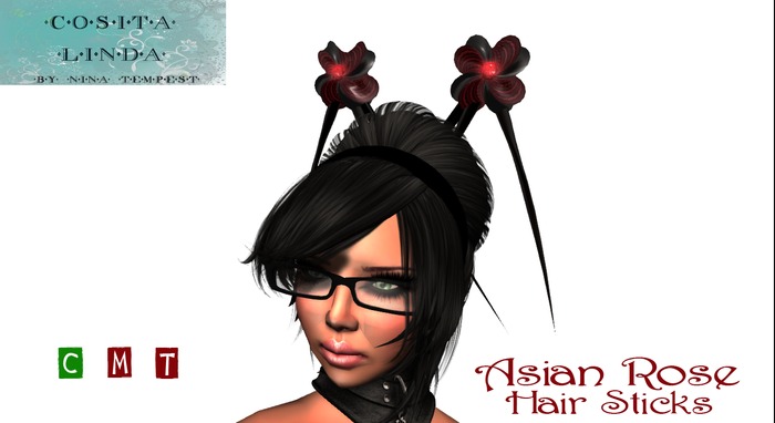 *CL* Oriental Rose Hair Sticks