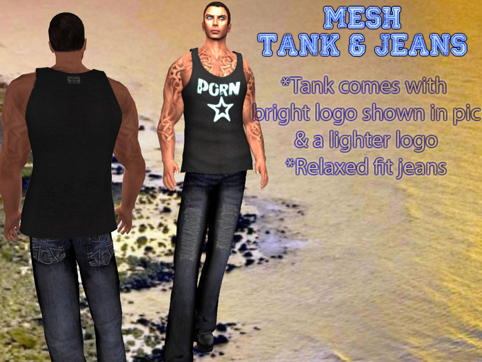 PS-Tank & Nvy Blue Cross Bp Jeans