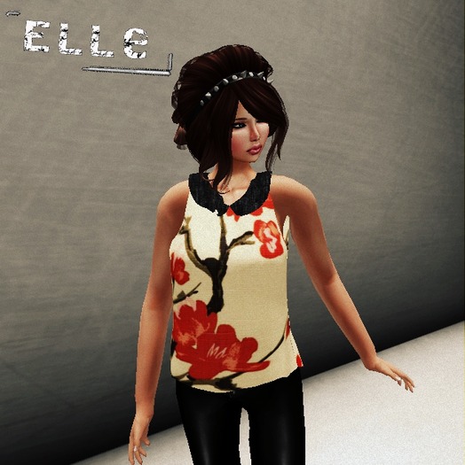 [Elle] Collared Floral Shirt