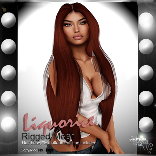.:{Rumina}:. Liquorice Mesh Hair - Red Scale 