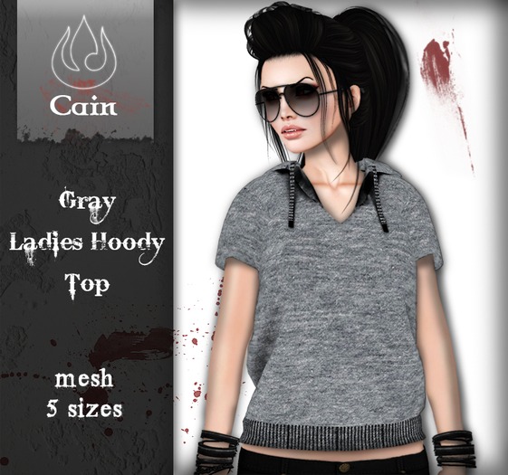 Cain - Gray - Ladies Hoody Top