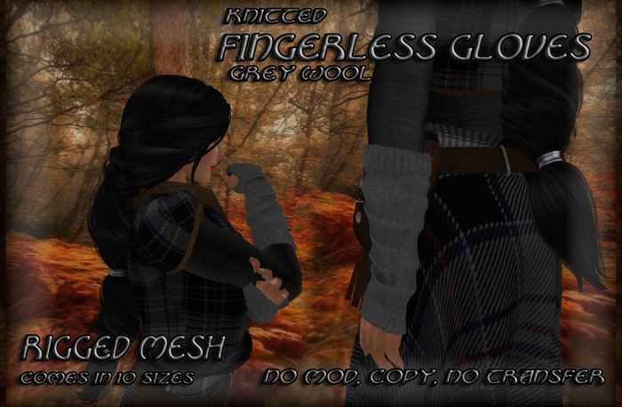 Grey Fingerless Gloves