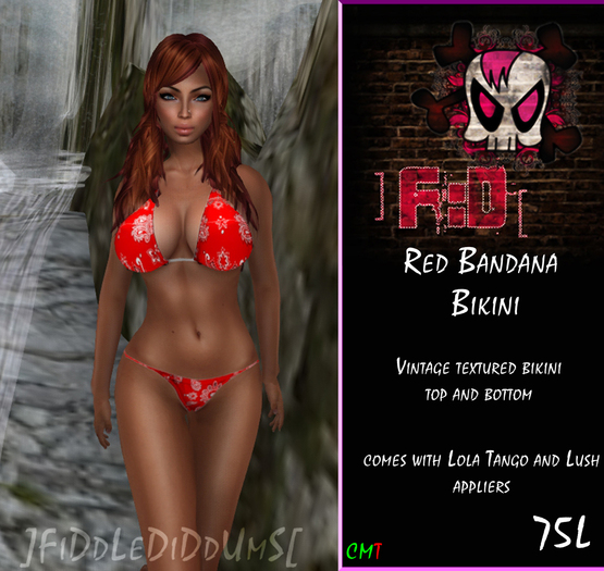 ]FiDdLeDiDdUmS[ Red Bandana Bikini
