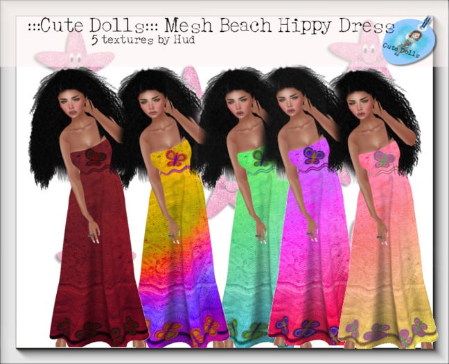 :::Cute Dolls::: Mesh Beach Hippy Dress DEMO