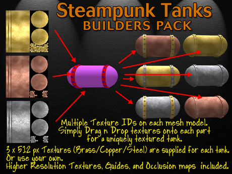 Second Life Marketplace - Steampunk Tanks Builders Pack