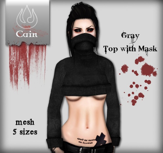 Cain - Gray - Top with Mask