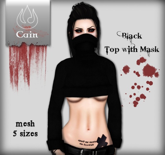 Cain - Black - Top with Mask