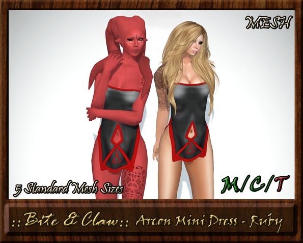 ::B&C:: Arcon Mini Dress - Mesh - Ruby - 5 Standard sizes