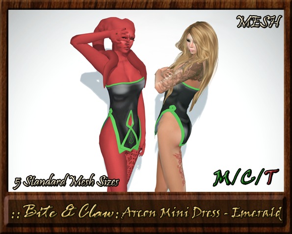 ::B&C:: Arcon Mini Dress - Mesh - Emerald - 5 Standard sizes