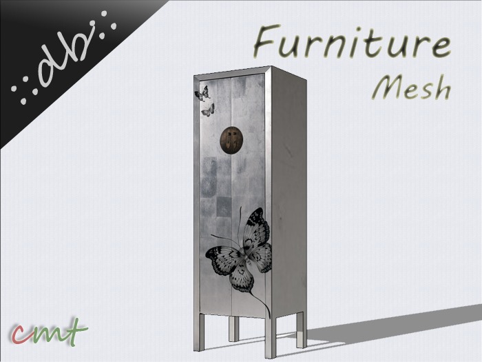 ::db furniture:: Cabinet Butterfly Silver 
