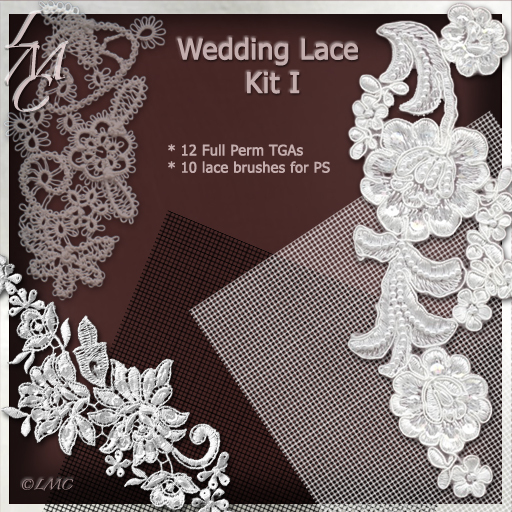 LMC Full Perm Wedding Lace Kit I - TGAs & Brushes