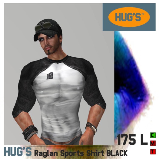 HUG'S Raglan Sports Shirt Black