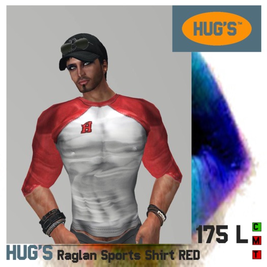 HUG'S Raglan Sports Shirt RED