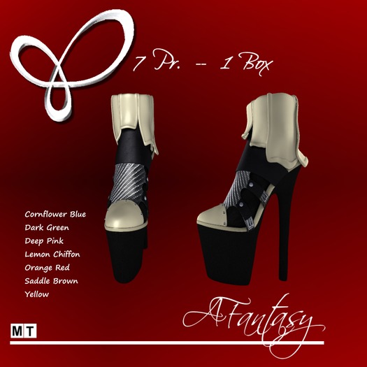 AFantasy 7-Pair Ultra Ankle Platform Heels Mesh