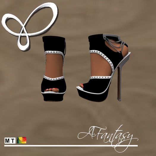 AFantasy Color Change 'Contessa' High Heels w/Spikes & Chains