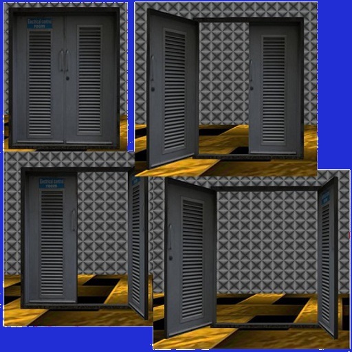 double door with door frame electric control