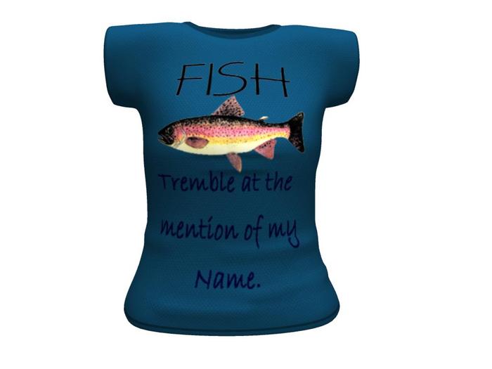 Womens Mesh Shirt BLUE Fish Tremble  DEMO